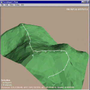 A line is calculated through user-defined points