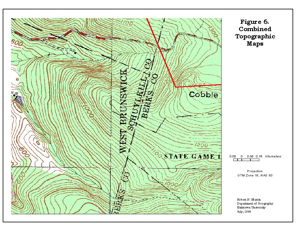 Fig. 6:  Combined Topographic Maps