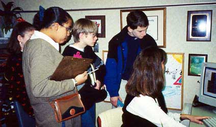 Student tour the Raleigh GIS office