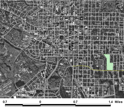 DOQQ of Southwest Raleigh Southeast with street overlay