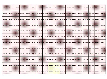 Selected Cells to merge in yellow