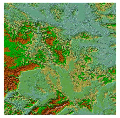 Hillshaded elevation grid file