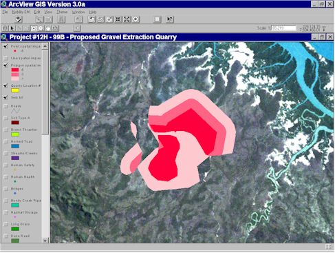 Spatial Display of Quarry Construction Environmental Impacts